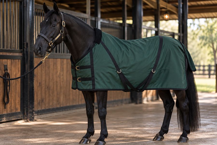 Manta Verde pino · reatas negras